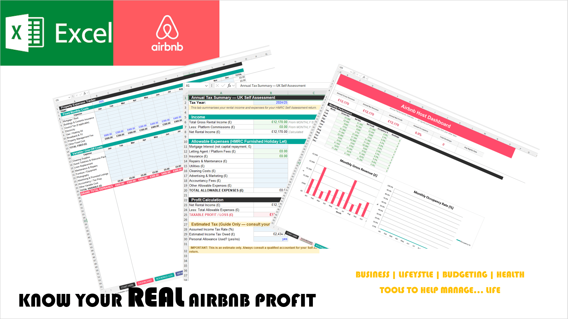 Airbnb Host Profit Dashboard & Financial Tracker - US